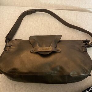 Lamarthe Paris bronze leather handbag East-West style